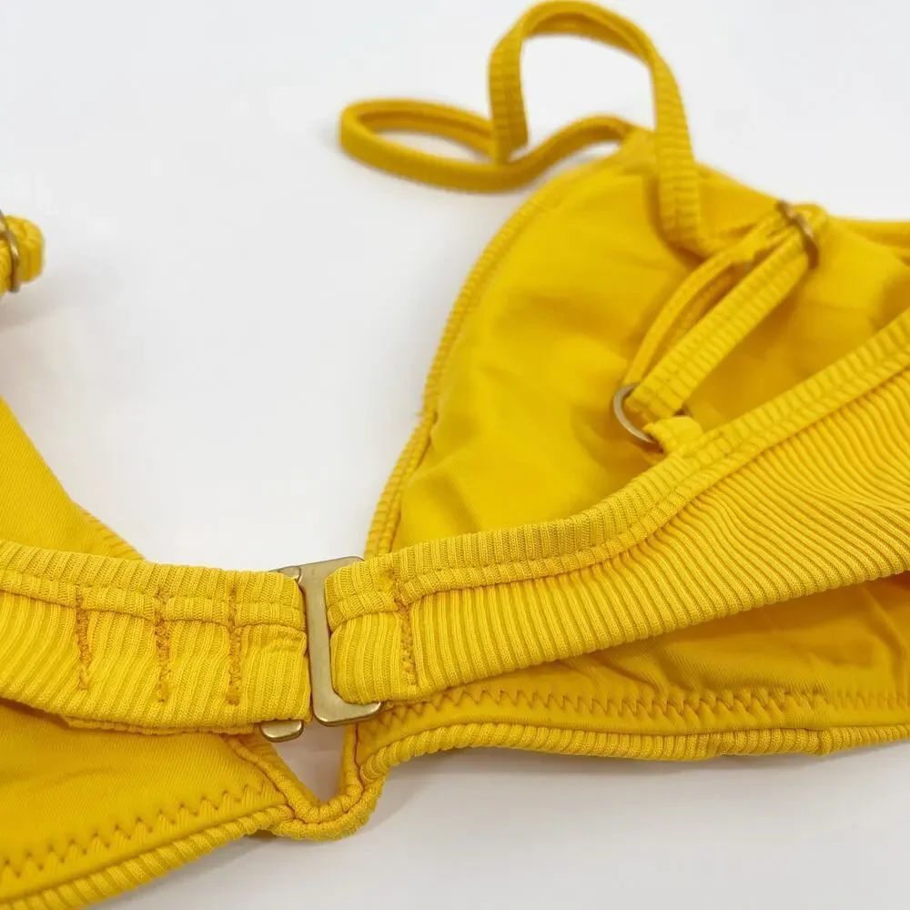 L*Space Helena Underwire Bikini Top Sunshine Gold Size Small NEW